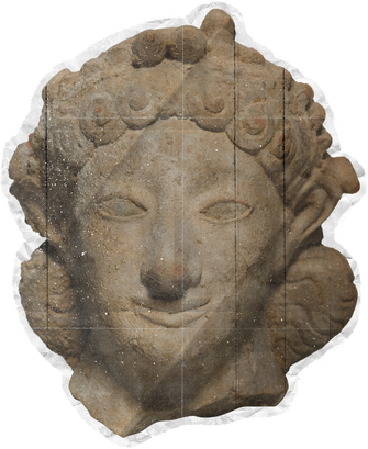 Weathered Historical Sculpture Cut-out